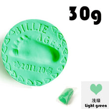 Load image into Gallery viewer, Pegada do bebê ultra leve estéreo cuidados com o bebê secagem de ar argila macia mão do bebê pé impressão kit fundição diy brinquedos pata almofada 30g