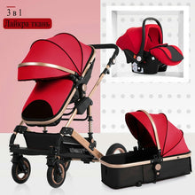 Load image into Gallery viewer, 2019 new baby trolley high landscape 3 to 1 baby stroller double faced children free shipping in four seasons in Russia
