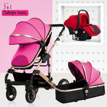 Load image into Gallery viewer, 2019 new baby trolley high landscape 3 to 1 baby stroller double faced children free shipping in four seasons in Russia
