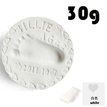 Load image into Gallery viewer, Pegada do bebê ultra leve estéreo cuidados com o bebê secagem de ar argila macia mão do bebê pé impressão kit fundição diy brinquedos pata almofada 30g

