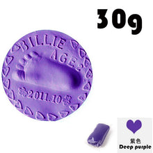Load image into Gallery viewer, Pegada do bebê ultra leve estéreo cuidados com o bebê secagem de ar argila macia mão do bebê pé impressão kit fundição diy brinquedos pata almofada 30g
